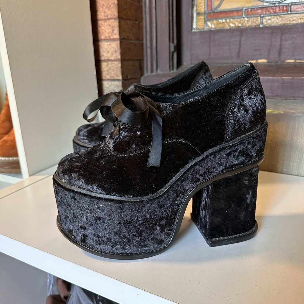 Jeffery Campbell Velvet Platforms